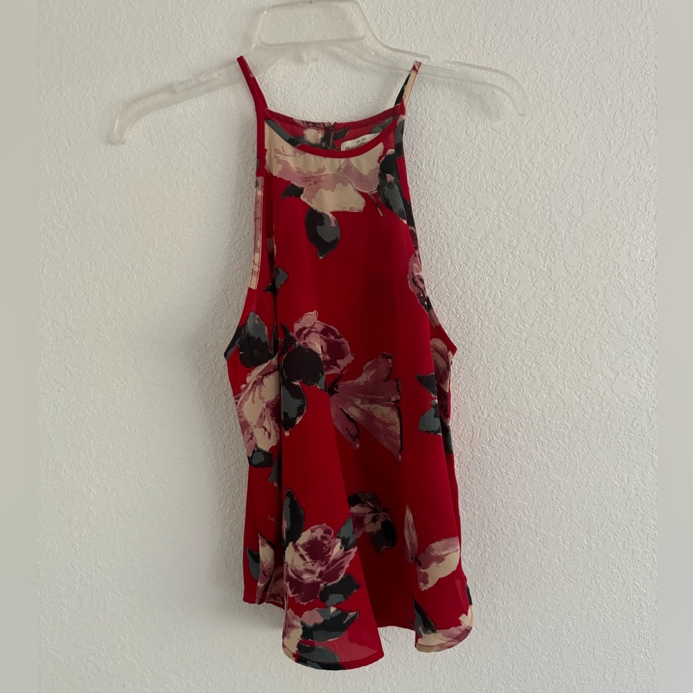 Red floral Abercrombie and fitch top